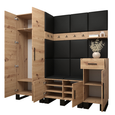 RUMIE 1 előszobagarnitúra - artisan tölgy, menta panelek