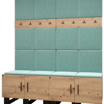 RUMIE 3 előszobagarnitúra - artisan tölgy, menta panelek