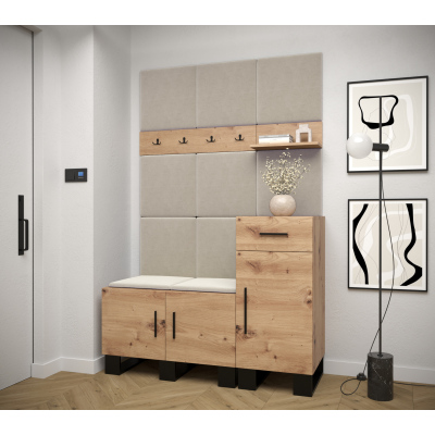 RUMIE 5 előszobagarnitúra - artisan tölgy, bézs panelek
