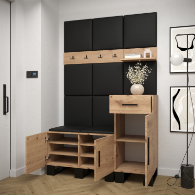 RUMIE 5 előszobagarnitúra - artisan tölgy, kék panelek