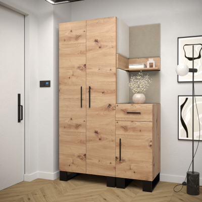 RUMIE 6 előszobagarnitúra - artisan tölgy, bézs panelek