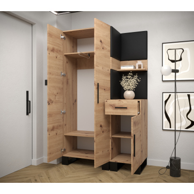 RUMIE 6 előszobagarnitúra - artisan tölgy, rózsaszín panelek