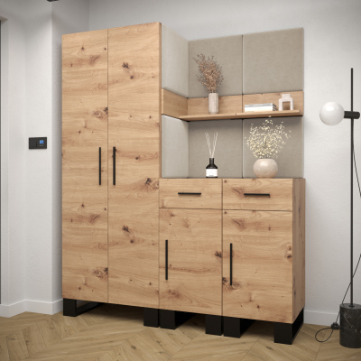 RUMIE 7 előszobagarnitúra - artisan tölgy, bézs panelek