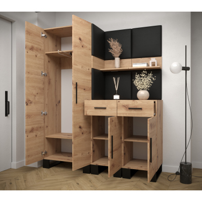 RUMIE 7 előszobagarnitúra - artisan tölgy, kék panelek