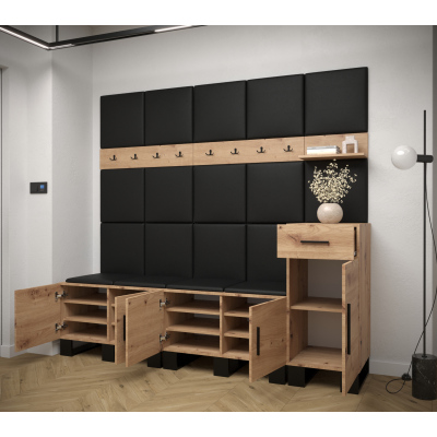 RUMIE 8 előszobagarnitúra - artisan tölgy, bézs panelek
