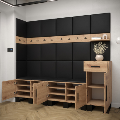 RUMIE 9 előszobagarnitúra - artisan tölgy, bézs panelek