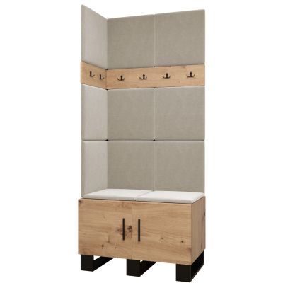 RUMIE 11 előszobagarnitúra - artisan tölgy, bézs panelek