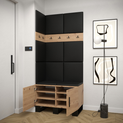 RUMIE 11 előszobagarnitúra - artisan tölgy, kék panelek