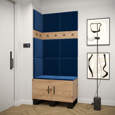 RUMIE 11 előszobagarnitúra - artisan tölgy, kék panelek