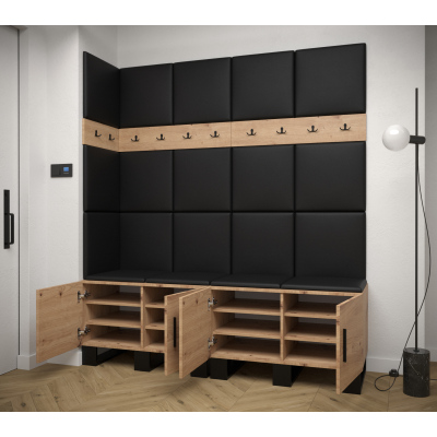 RUMIE 12 előszobagarnitúra - artisan tölgy, rózsaszín panelek