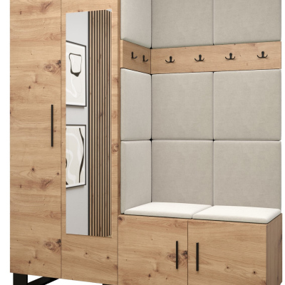 RUMIE 14 előszobagarnitúra - artisan tölgy, bézs panelek