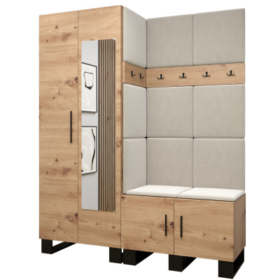 RUMIE 14 előszobagarnitúra - artisan tölgy, bézs panelek
