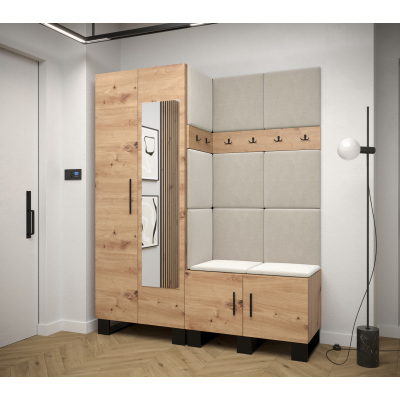 RUMIE 14 előszobagarnitúra - artisan tölgy, bézs panelek