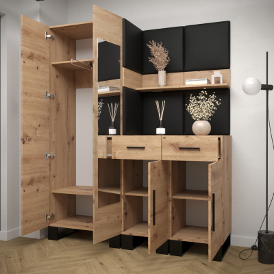 RUMIE 15 előszobagarnitúra - artisan tölgy, bézs panelek