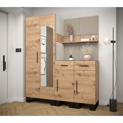 RUMIE 15 előszobagarnitúra - artisan tölgy, bézs panelek
