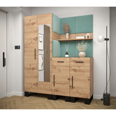 RUMIE 15 előszobagarnitúra - artisan tölgy, menta panelek