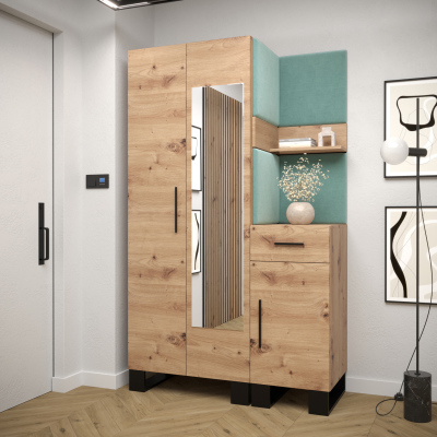 RUMIE 16 előszobagarnitúra - artisan tölgy, menta panelek
