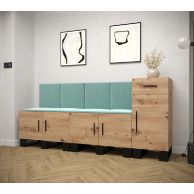 RUMIE 17 előszobagarnitúra - artisan tölgy, menta panelek