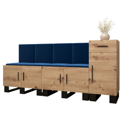 RUMIE 17 előszobagarnitúra - artisan tölgy, kék panelek