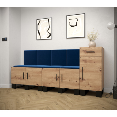 RUMIE 17 előszobagarnitúra - artisan tölgy, kék panelek