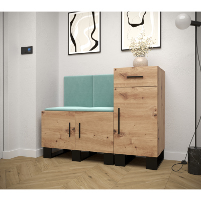 RUMIE 18 előszobagarnitúra - artisan tölgy, menta panelek