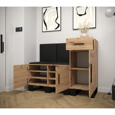 RUMIE 18 előszobagarnitúra - artisan tölgy, kék panelek
