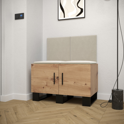 RUMIE 19 előszobagarnitúra - artisan tölgy, bézs panelek