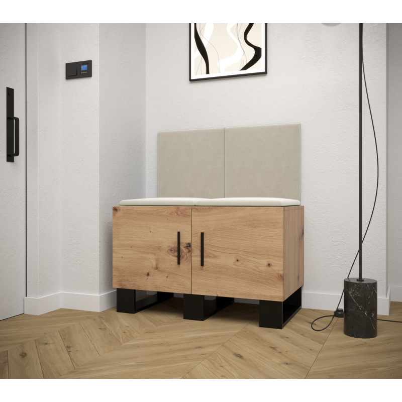 RUMIE 19 előszobagarnitúra - artisan tölgy, bézs panelek