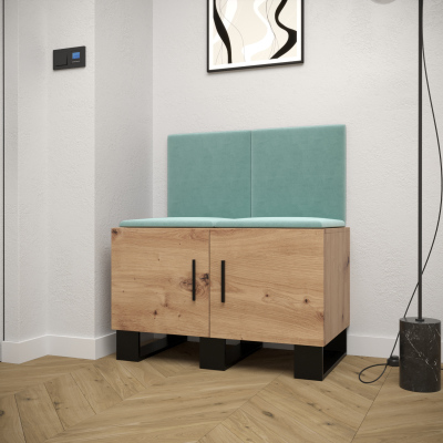 RUMIE 19 előszobagarnitúra - artisan tölgy, menta panelek