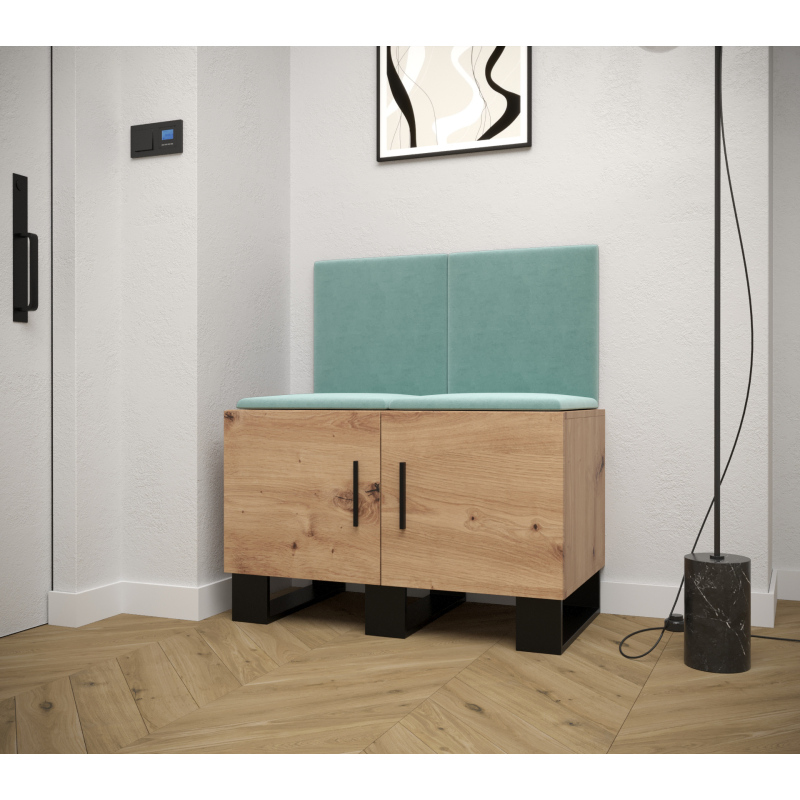 RUMIE 19 előszobagarnitúra - artisan tölgy, menta panelek