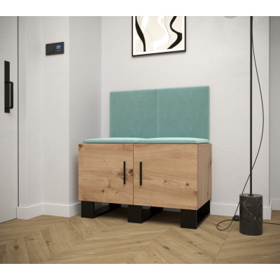 RUMIE 19 előszobagarnitúra - artisan tölgy, menta panelek