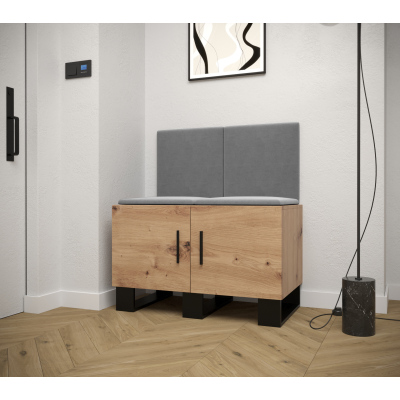 RUMIE 19 előszobagarnitúra - artisan tölgy, szürke panelek