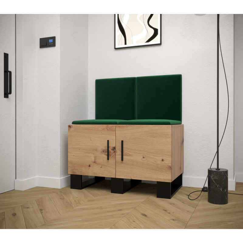 RUMIE 19 előszobagarnitúra - artisan tölgy, zöld panelek