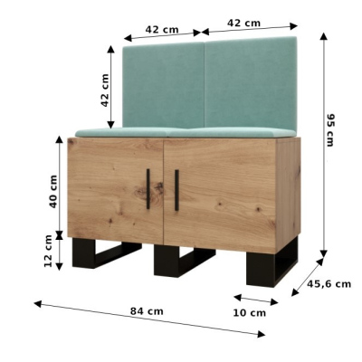 RUMIE 19 előszobagarnitúra - artisan tölgy, kék panelek