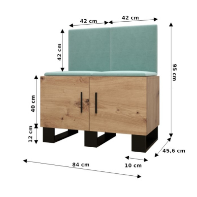 RUMIE 19 előszobagarnitúra - artisan tölgy, zöld panelek