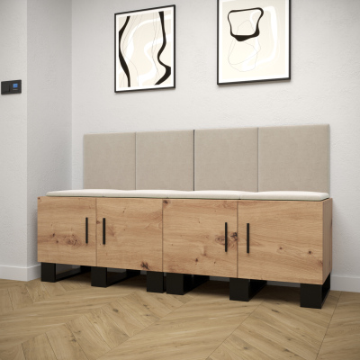 RUMIE 20 előszobagarnitúra - artisan tölgy, bézs panelek
