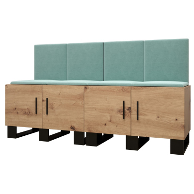 RUMIE 20 előszobagarnitúra - artisan tölgy, menta panelek