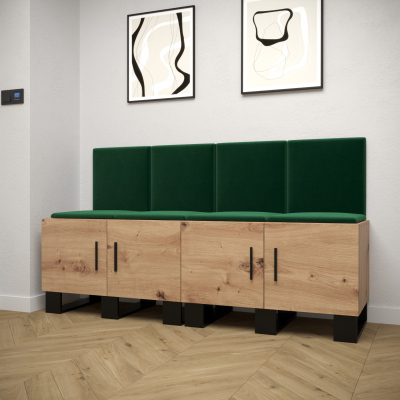 RUMIE 20 előszobagarnitúra - artisan tölgy, zöld panelek