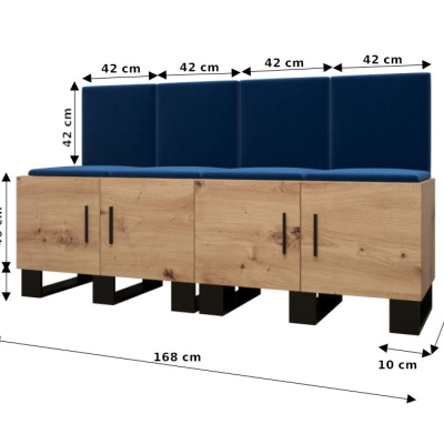 RUMIE 20 előszobagarnitúra - artisan tölgy, fehér ekológikus bőr panelek