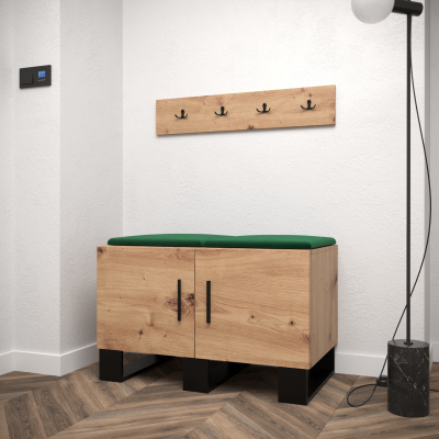 RUMIE 21 előszobagarnitúra - artisan tölgy, zöld panelek