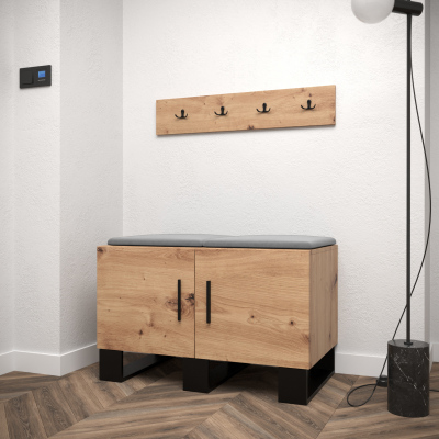 RUMIE 21 előszobagarnitúra - artisan tölgy, szürke panelek
