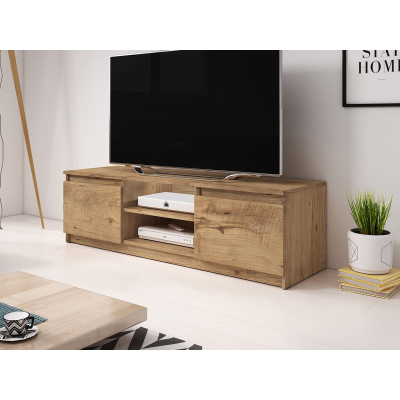 KIKUKO TV-asztal LED világítással - gesztenye