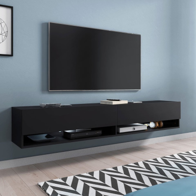WILLA A TV-asztal 180 cm RGB LED világítással - fekete