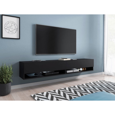 WILLA A TV-asztal 180 cm RGB LED világítással - fekete
