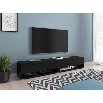 WILLA A TV-asztal 180 cm RGB LED világítással - fekete