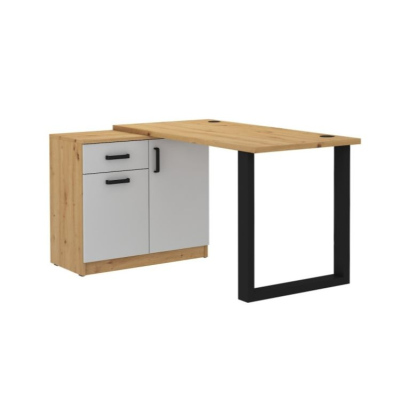 Íróasztal szekrénnyel MABAKA 1 - artisan tölgy / szürke