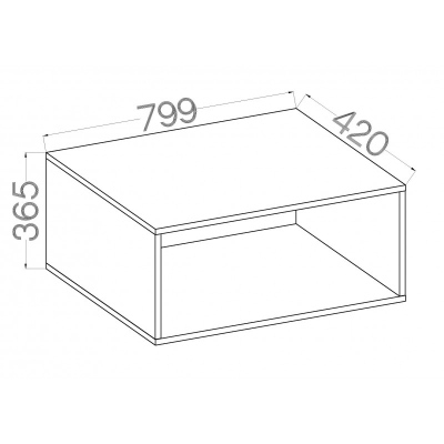 MABAKA nyitott gardróbbővítő - szélesség 80 cm, szürke