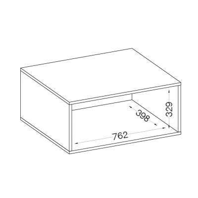MABAKA gardrób feletti bővítmény - szélesség 80 cm, szürke