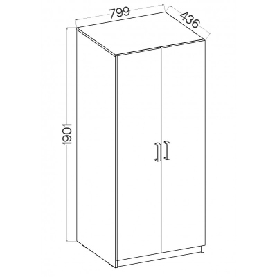 MABAKA polcos szekrény - szélesség 80 cm, szürke