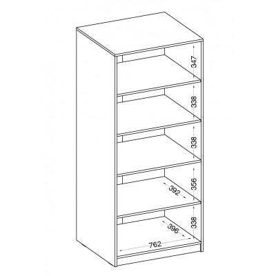 MABAKA polcos szekrény - szélesség 80 cm, szürke